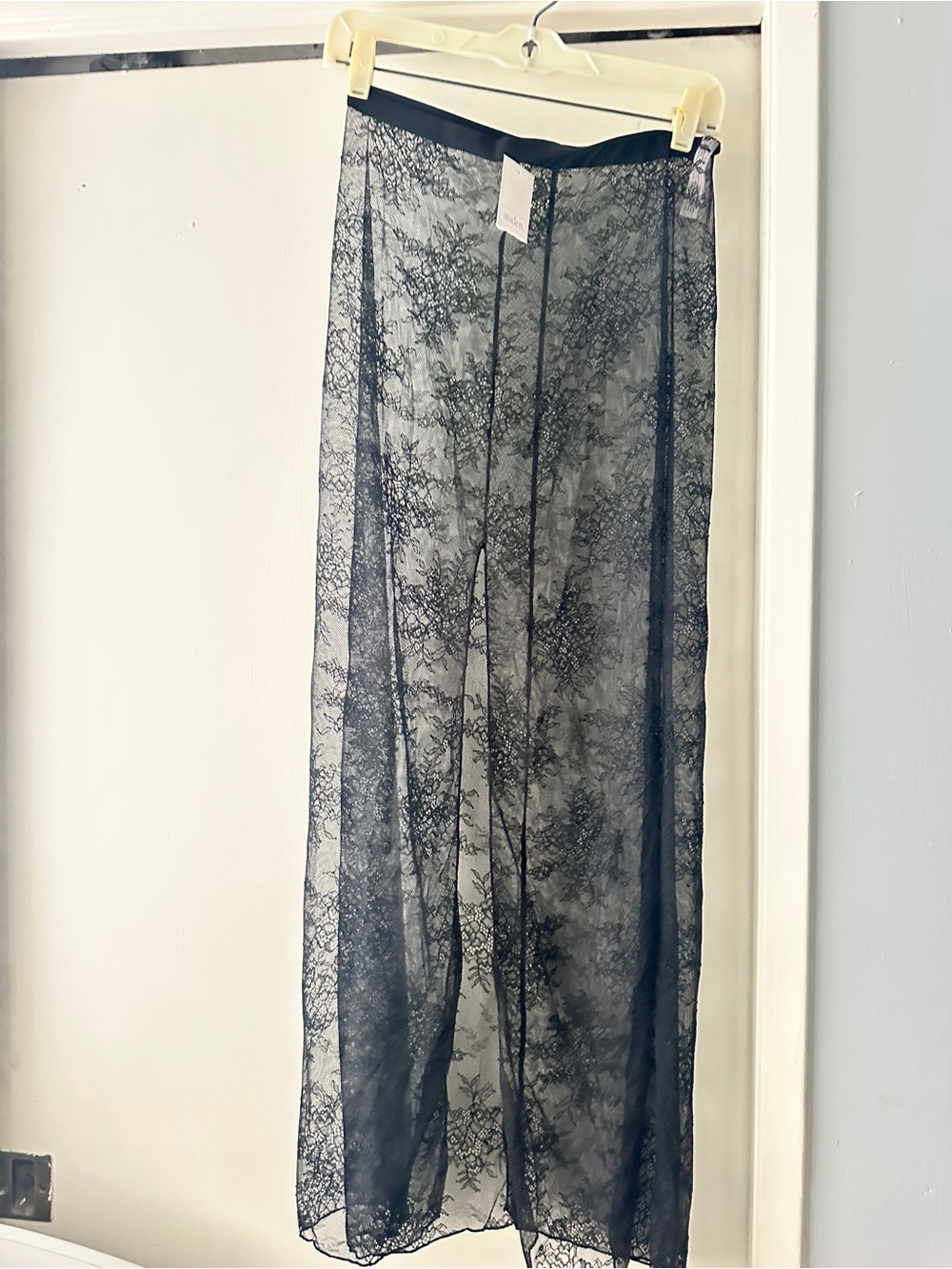 Auden Sheer Black Lace Maxi Skirt